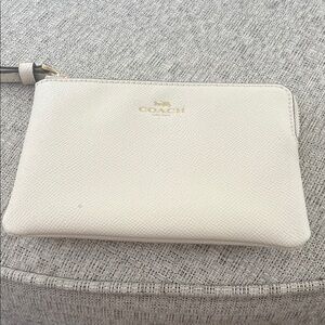 Coach Cream Leather Wristlet